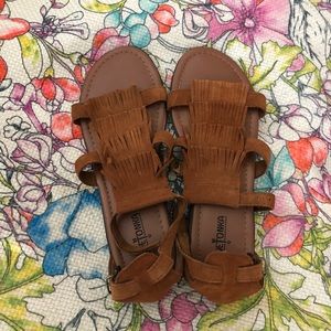 Leather fringe Minnetonka sandals